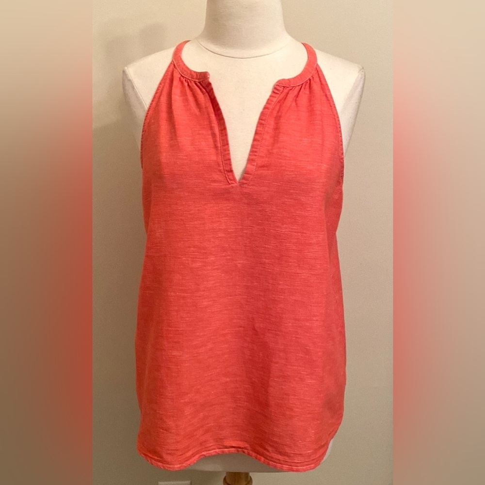 Gap Hibiscus Red Halter M Coastal Grandma Tropical Beachy Summer Chic Tank Top